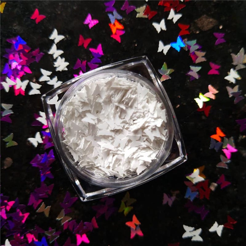 Yeslady Nail Art Butterfly Slice Sequins Paillette Laser Sparkly Flakes 3D Bow 12 Colors - Image 5